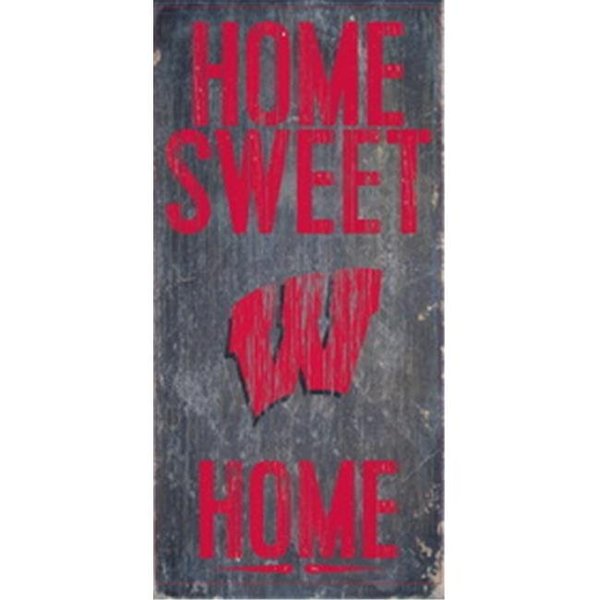 Fan Creations Wisconsin Badgers Wood Sign - Home Sweet Home 6"x12" 7846004828